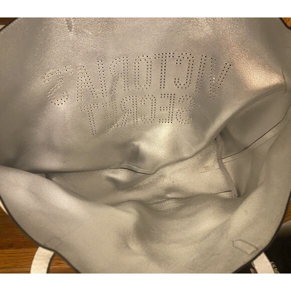 Victoria Secret White Perforated Vegan Leather Tote Bag NWT - Picture 2 of 6